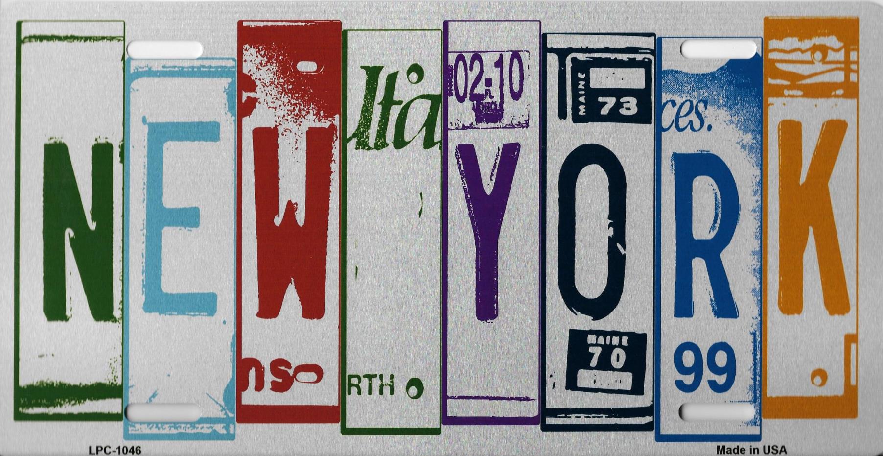 New York Cut Style Metal License Plate