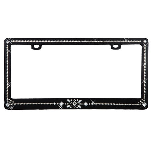 Princess Diamond Black License Plate Frame