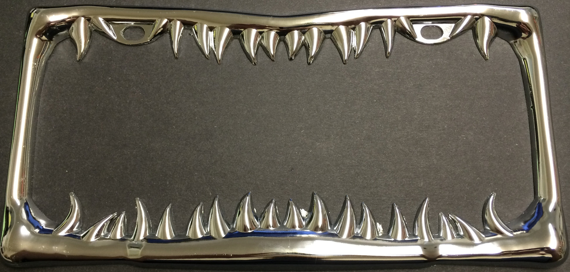 Shark Tooth Chrome License Plate Frame