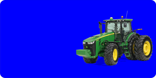 John Deere Tractor Offset On Blue Photo License Plate