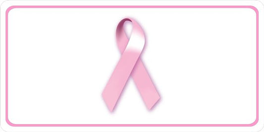 Pink Ribbon Photo License Plate