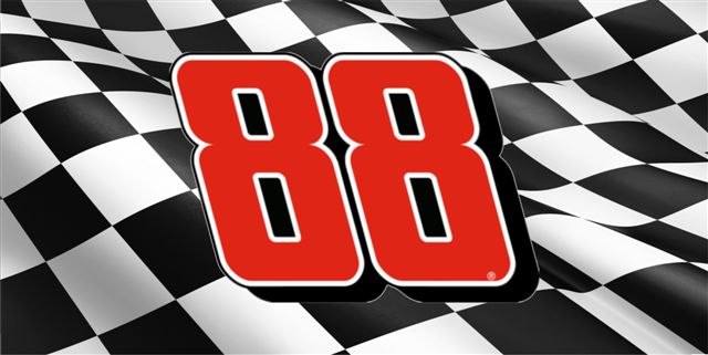 Dale Jr. #88 On Waving Flag Photo License Plate