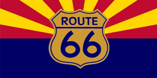 Route 66 Arizona Flag Photo License Plate