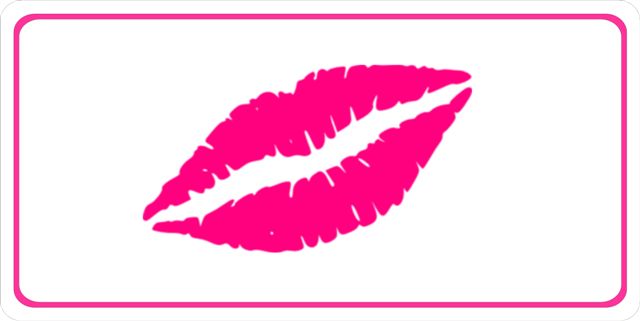 Pink Lips Photo License Plate