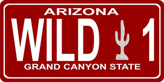 Arizona Wild 1 Red Photo License Plate