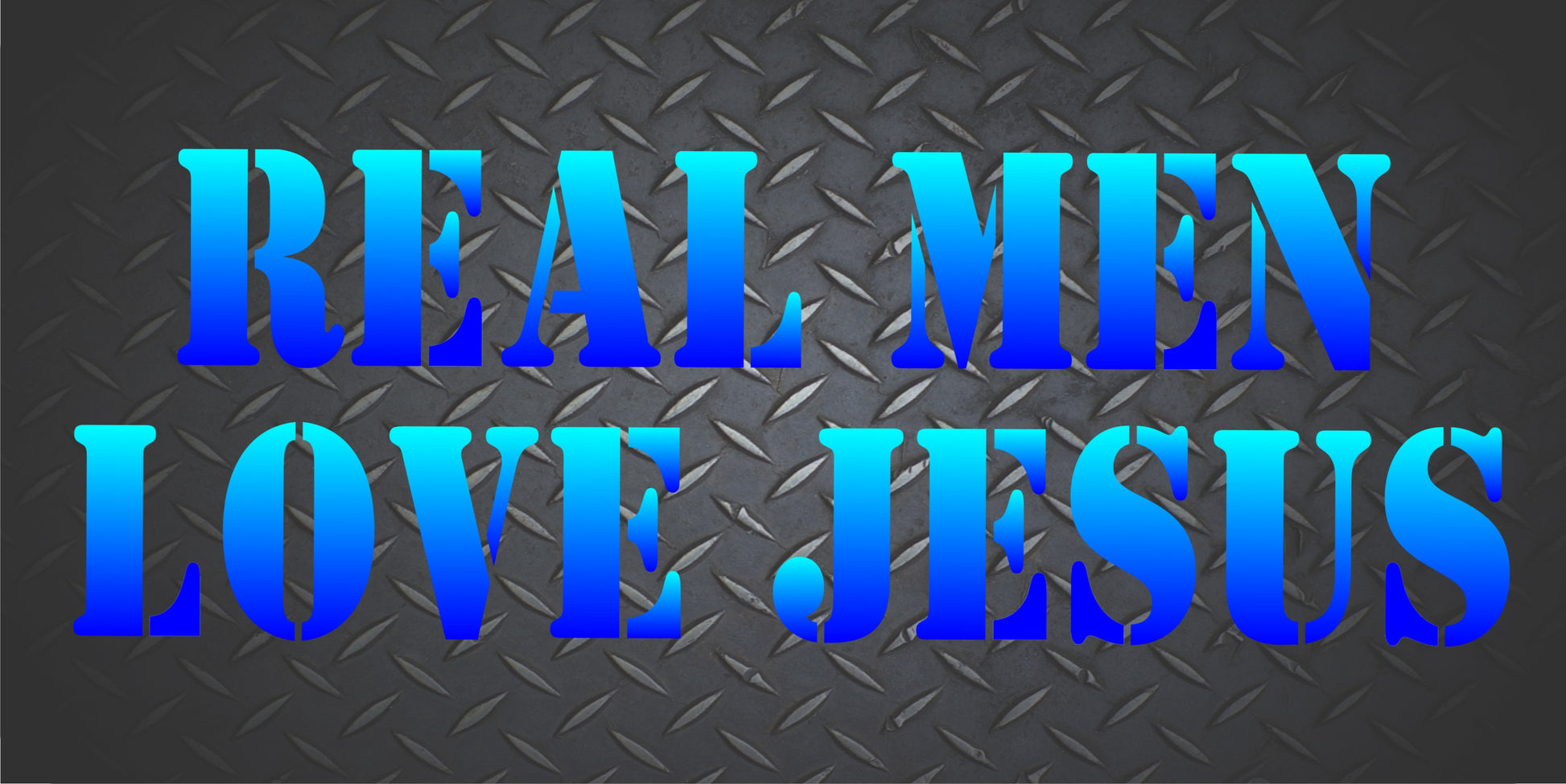 Real Men Love Jesus Black Diamond Plate Photo License Plate