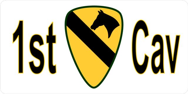 First Cavalry Division Photo License Plate