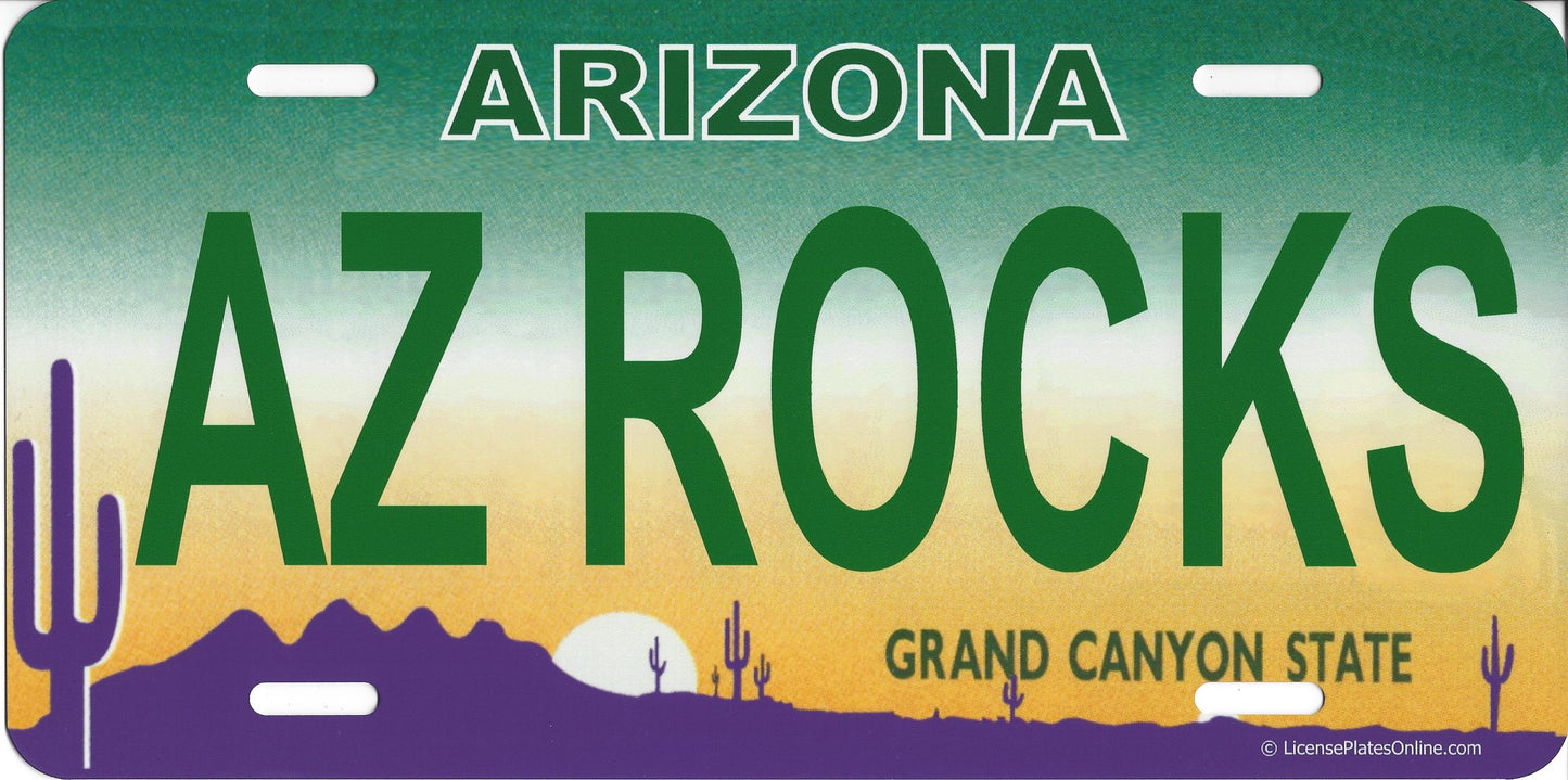 Arizona AZ Rocks Photo License Plate