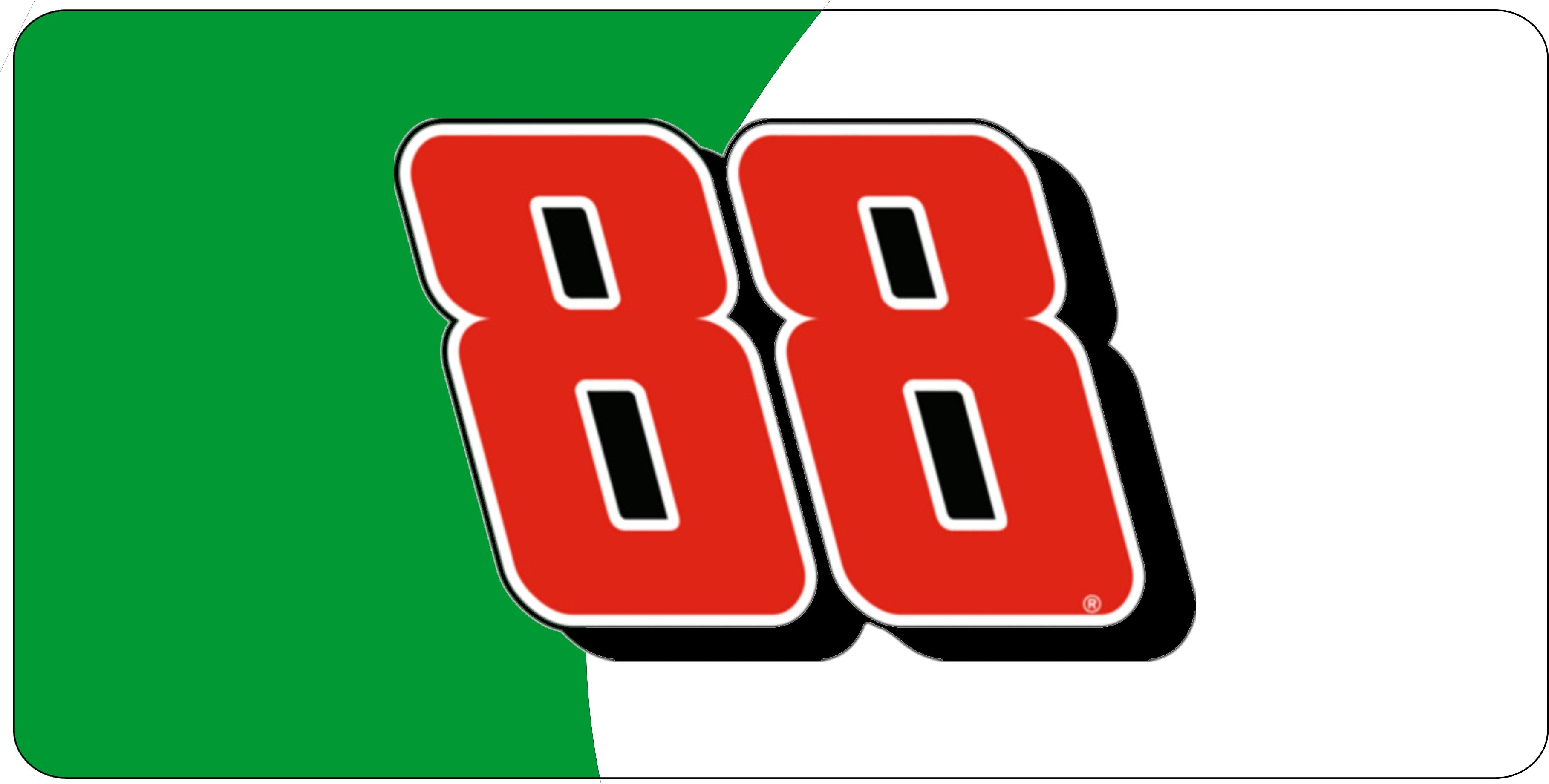 NASCAR #88 Green and White Photo License Plate – Auto License Plates Frames