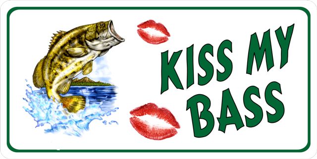 Kiss My Bass Photo License Plate