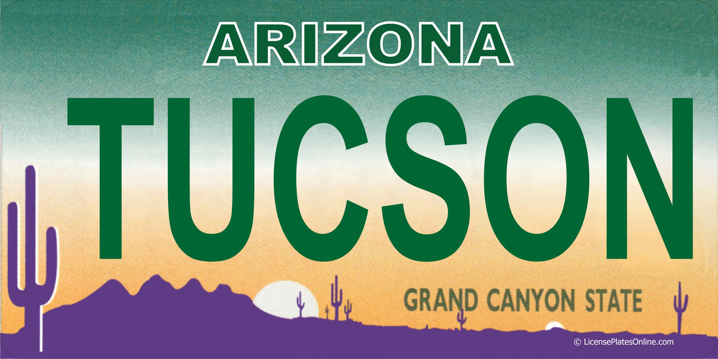 Arizona TUCSON Photo License Plate