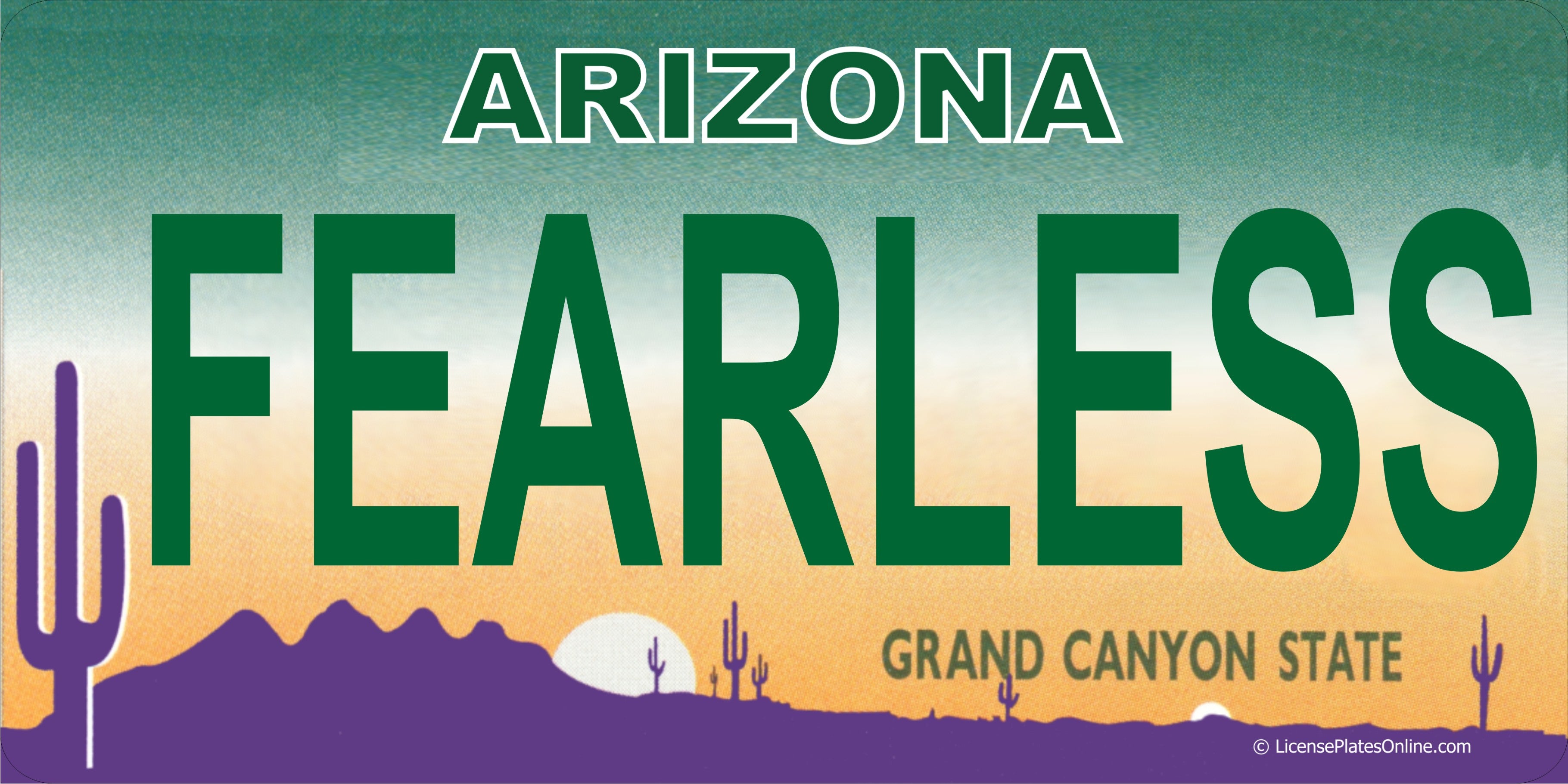 Arizona FEARLESS Photo License Plate – Auto License Plates Frames