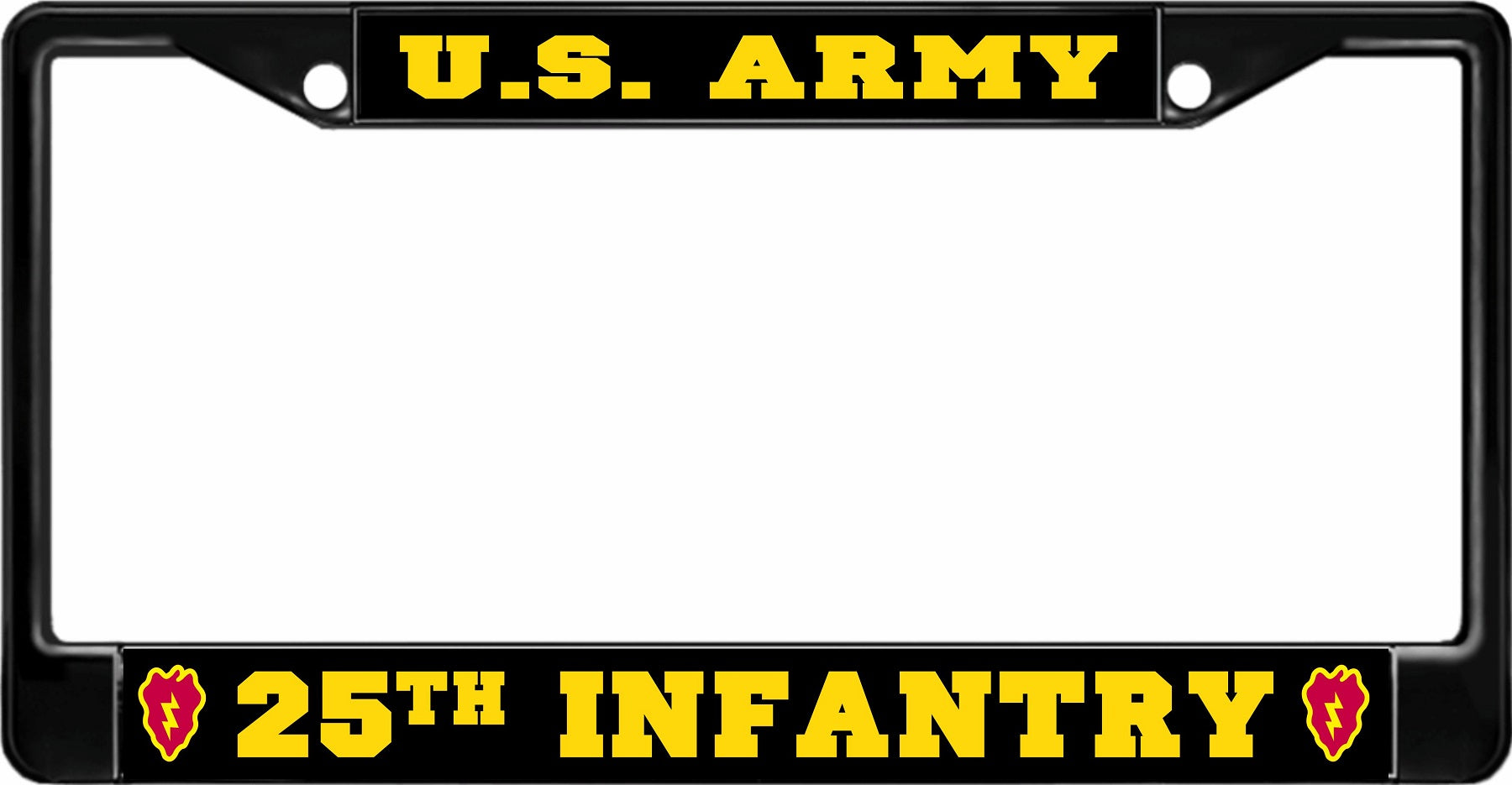 U.S. Army 25th Infantry Black License Plate Frame