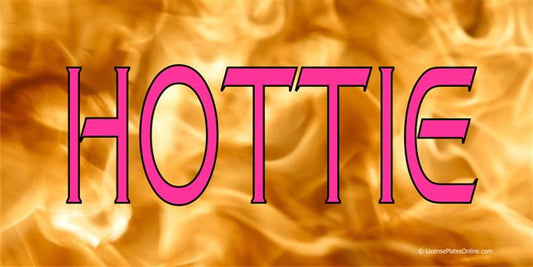 Hottie On Real Flames Photo License Plate