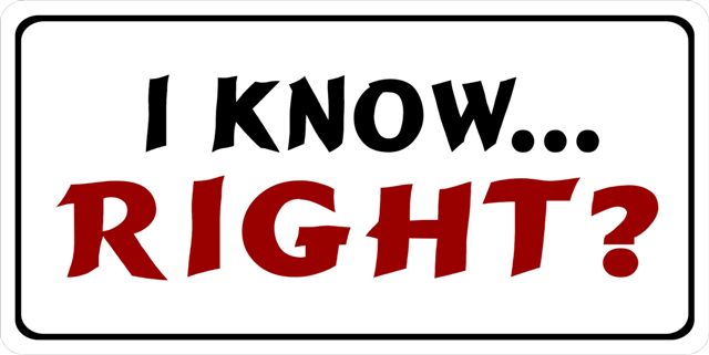 I Know ... Right Photo License Plate – Auto License Plates Frames