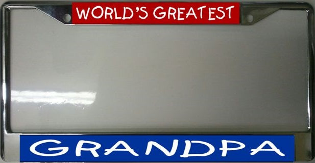 World's Greatest Grandpa Photo License Plate Frame