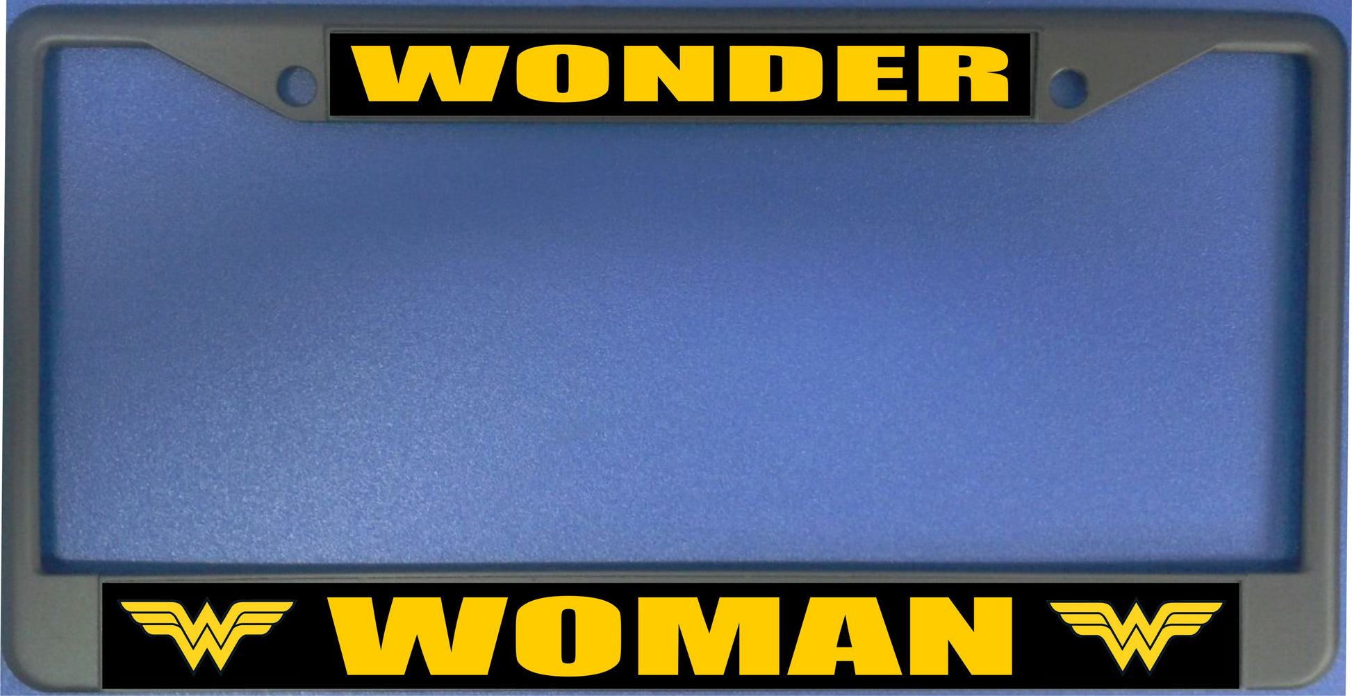 Wonder Woman On Black Photo License Plate Frame