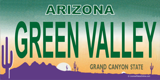 Arizona GREEN VALLEY Photo License Plate