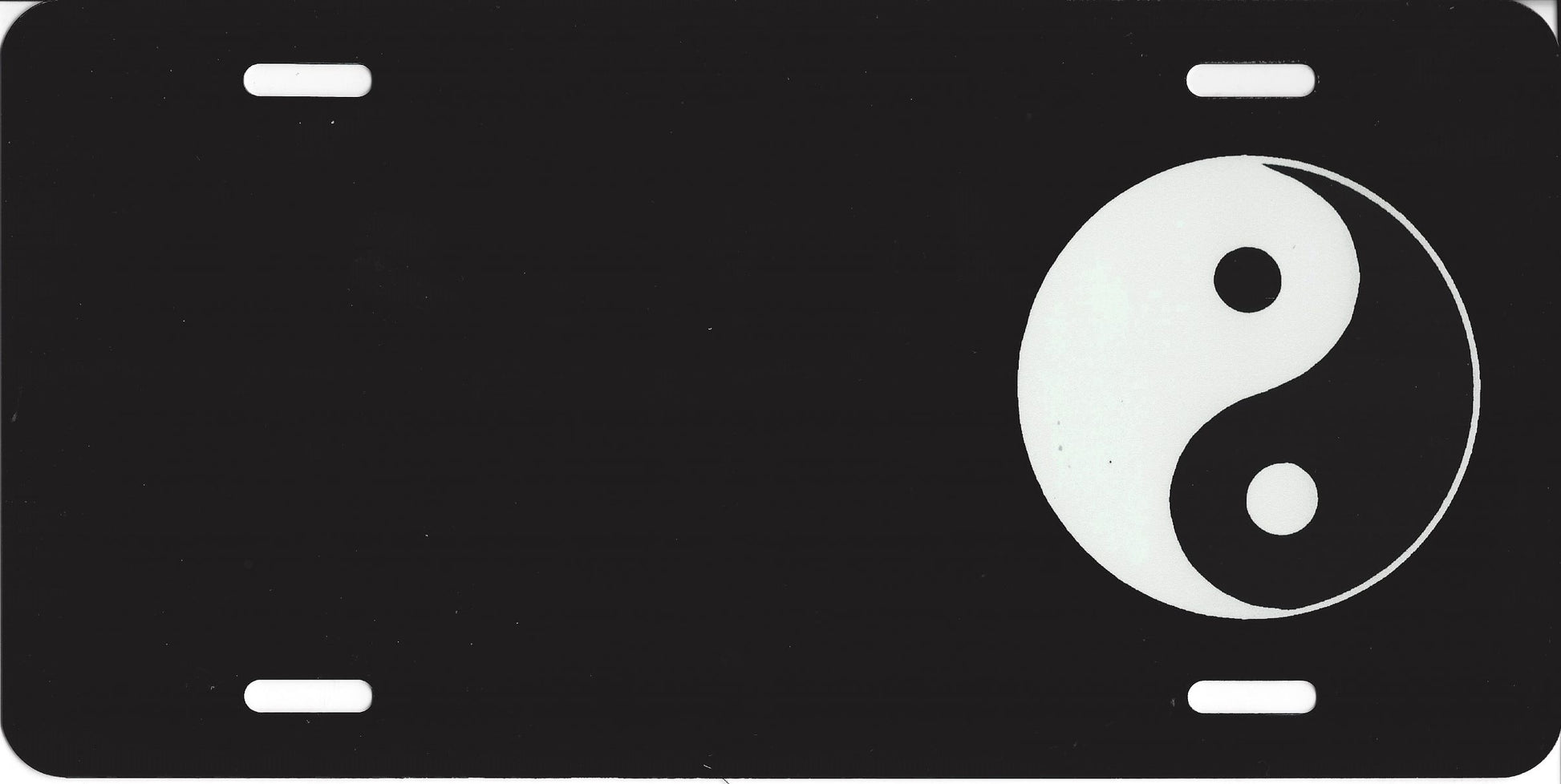 Offset Yin and Yang Photo License Plate