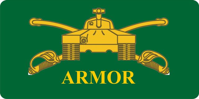 U.S. Army Armor Photo License Plate