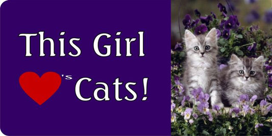 This Girl Love's Cats Photo License Plate