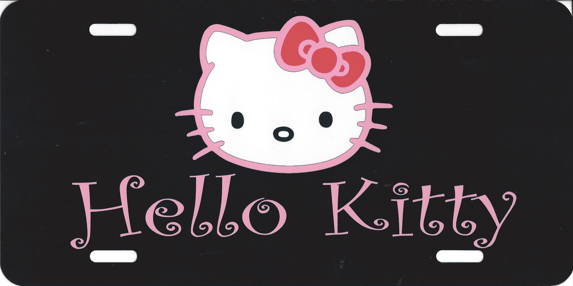 Hello Kitty Black Photo License Plate