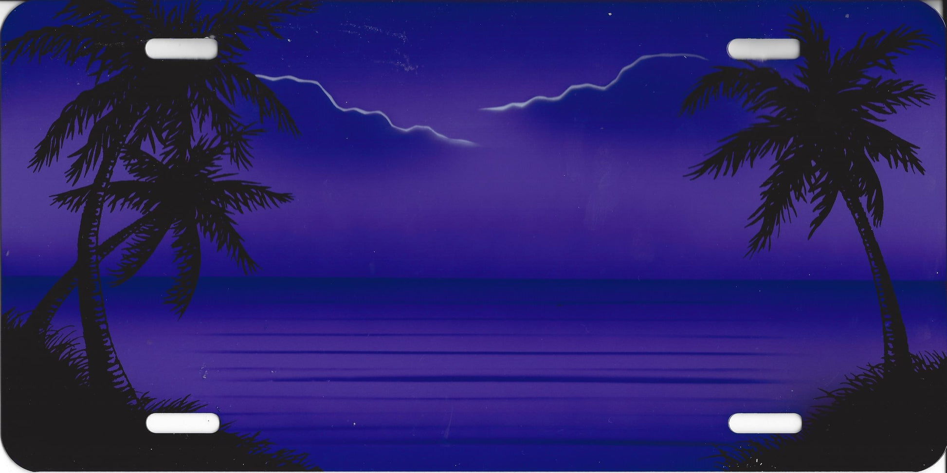 Blue & Purple Beach Scene Photo License Plate