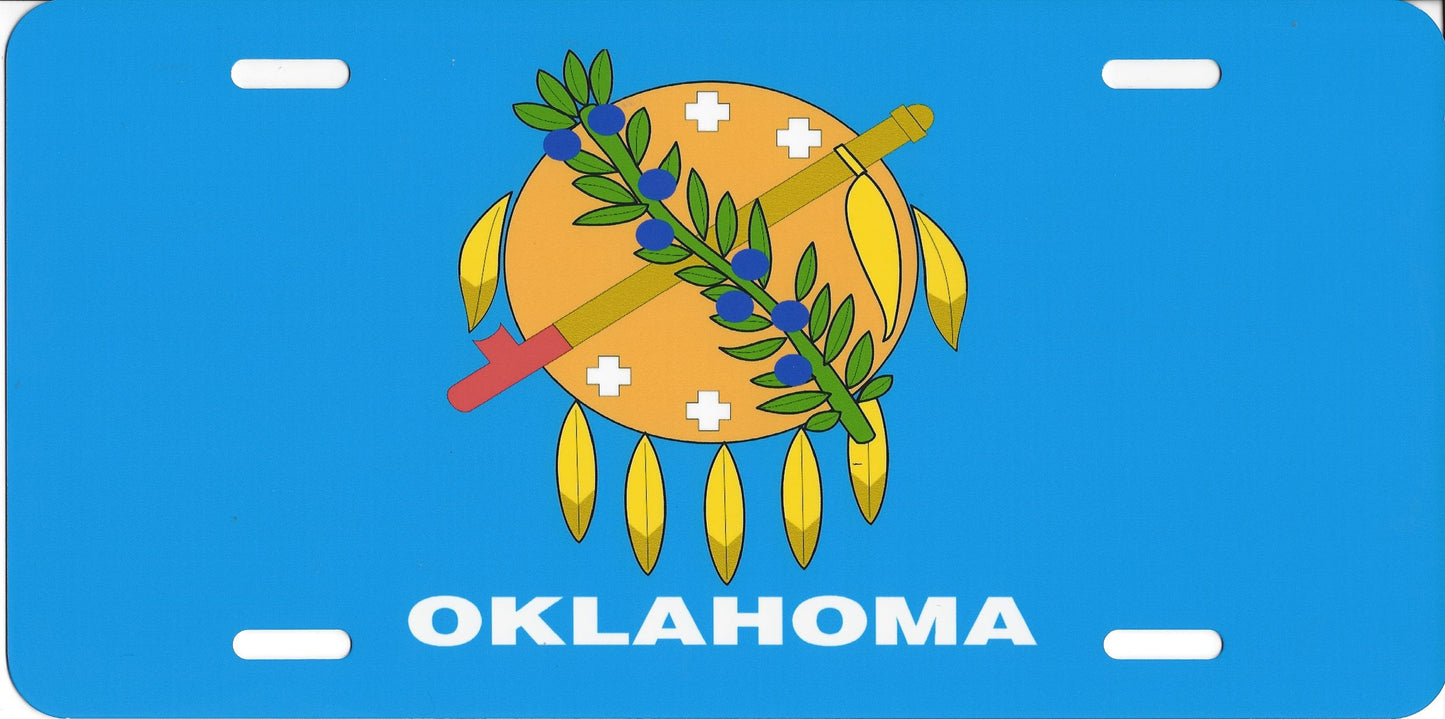 Oklahoma State Flag Photo License Plate