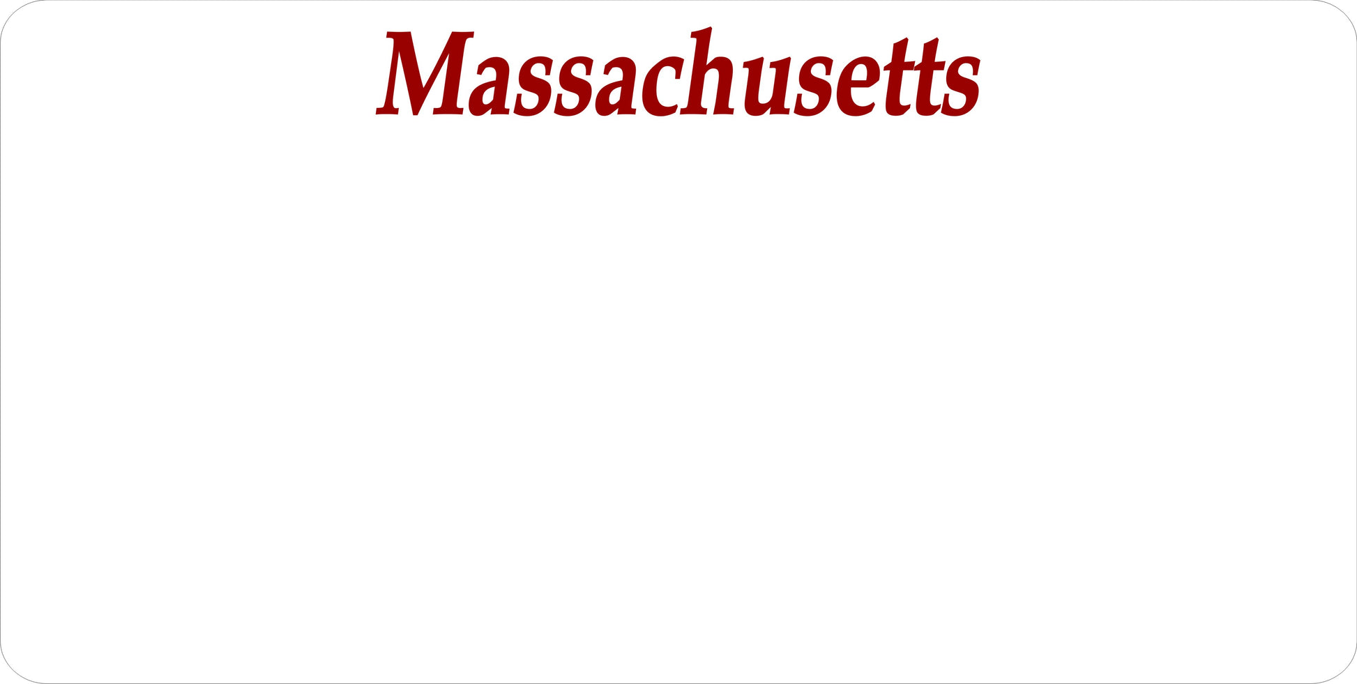 Massachusetts State Look A Like Photo License Plate