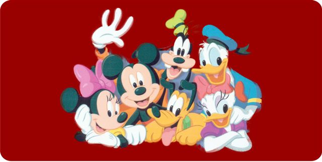 Disney Characters On Red Photo License Plate – Auto License Plates Frames