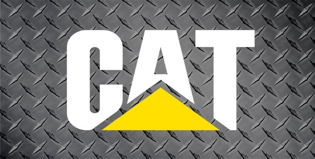 Caterpillar Logo On Diamond Plate Photo License Plate