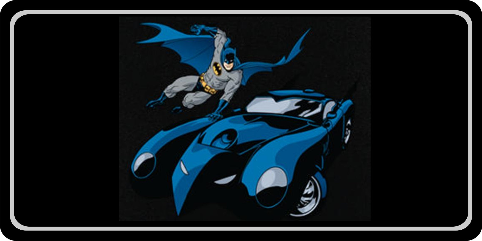 Batman With Batmobile Photo License Plate