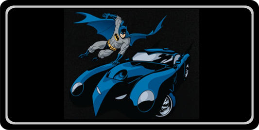 Batman With Batmobile Photo License Plate