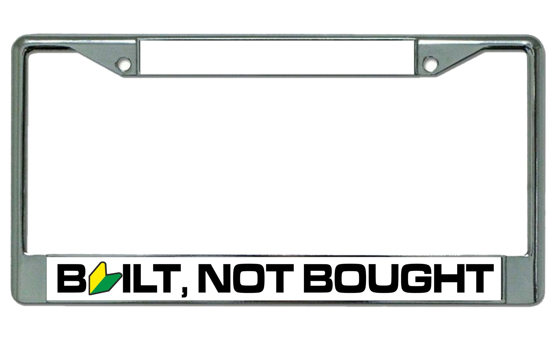 Built Not Bought With Logo Photo License Plate Frame