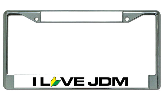 I Love JDM With Logo Photo License Plate Frame