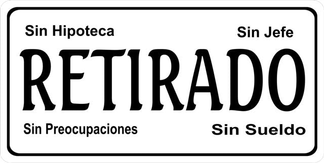 Retirado Photo License Plate