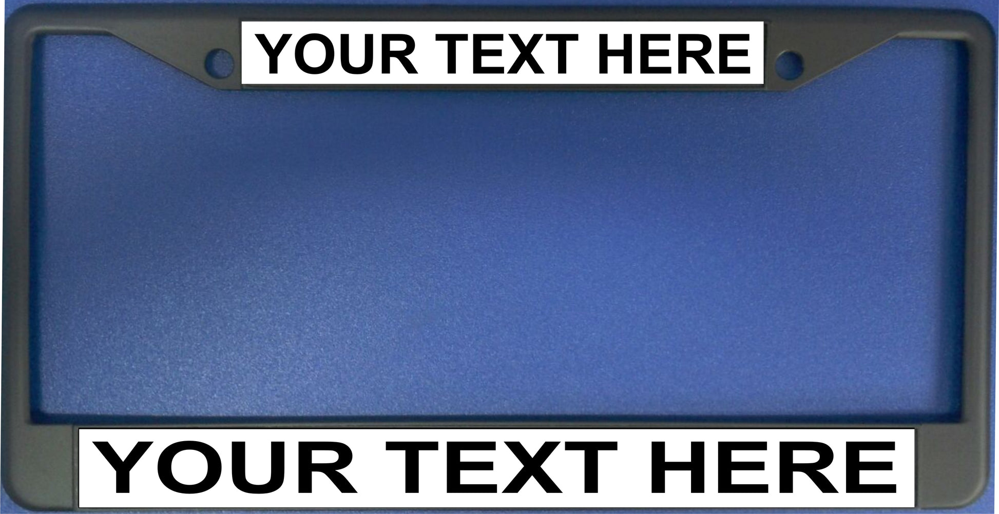 Your Text Here White Background Black License Plate Frame