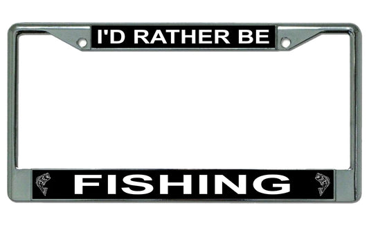 I'd Rather Be Fishing Photo License Plate Frame