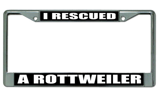I Rescued A Rottweiler Photo License Plate Frame