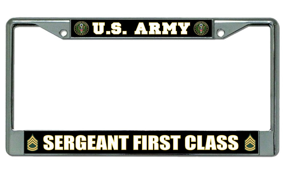 Frame Classification Army U.S. Army Sergeant First Class License Plate Frame – Auto License ...