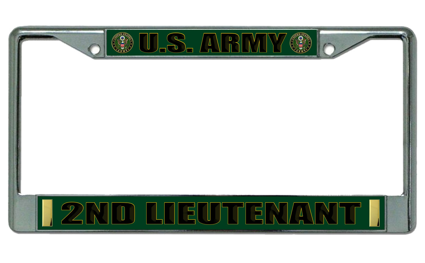 U.S. Army 2nd Lieutenant Chrome License Plate Frame