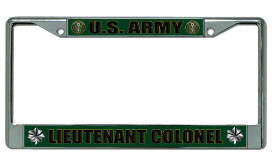 U.S. Army Lieutenant Colonel Chrome Photo License Plate Frame