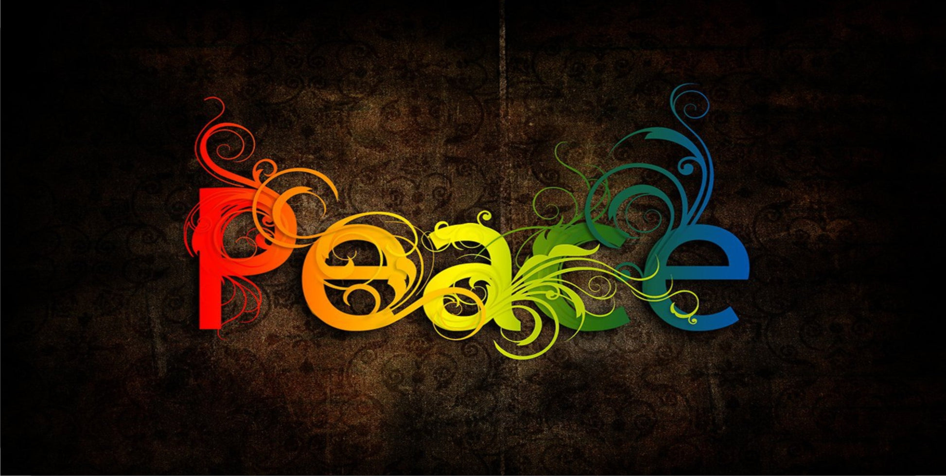 Peace Rainbow Filigree Photo License Plate