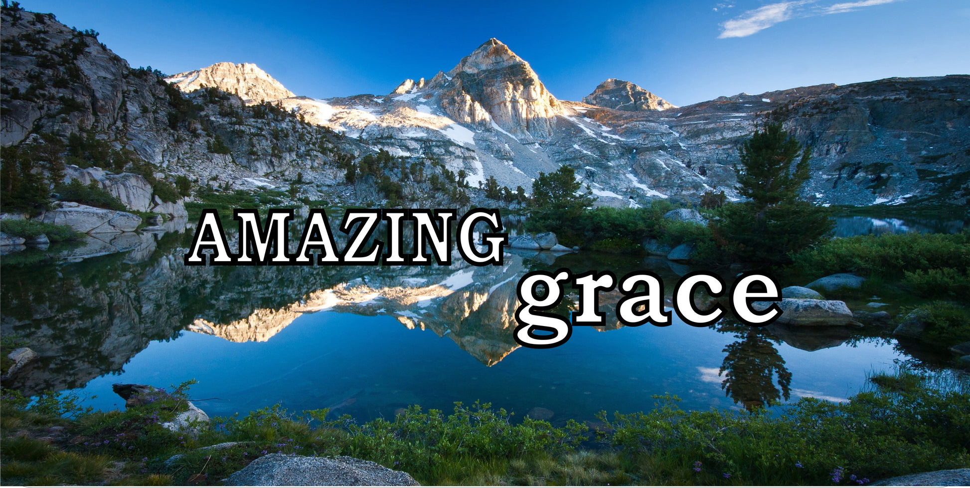 Amazing Grace Mountain Lake Scene Photo License Plate