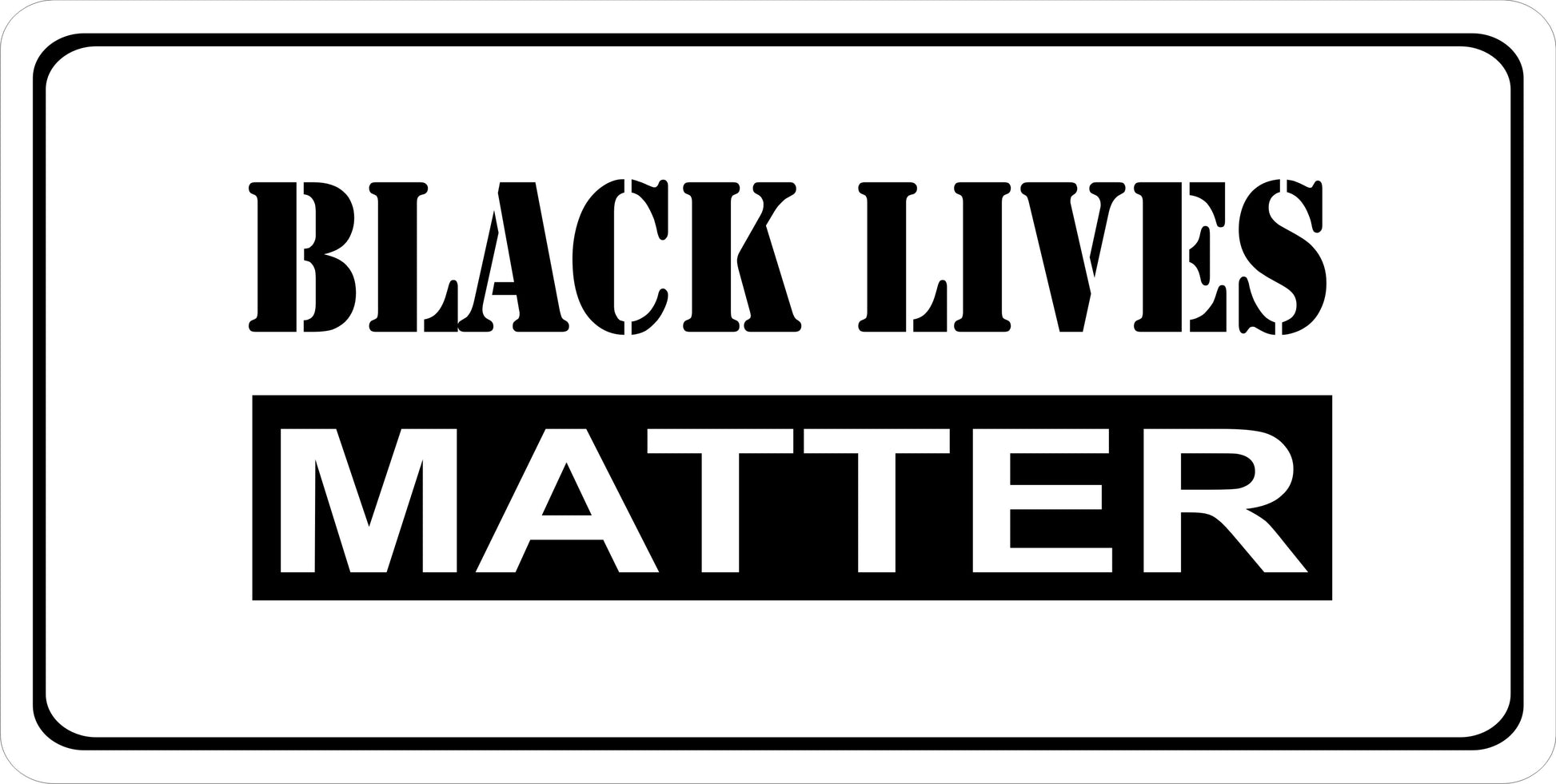 Black Lives Matter White Photo License Plate