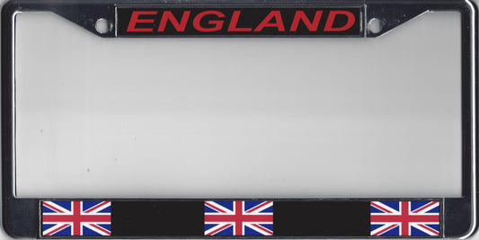 ENGLAND Chrome Metal License Plate Frame