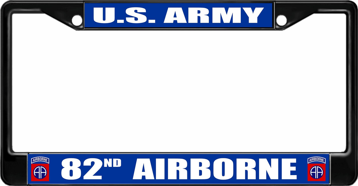 U.S. Army 82nd Airborne Black License Plate Frame