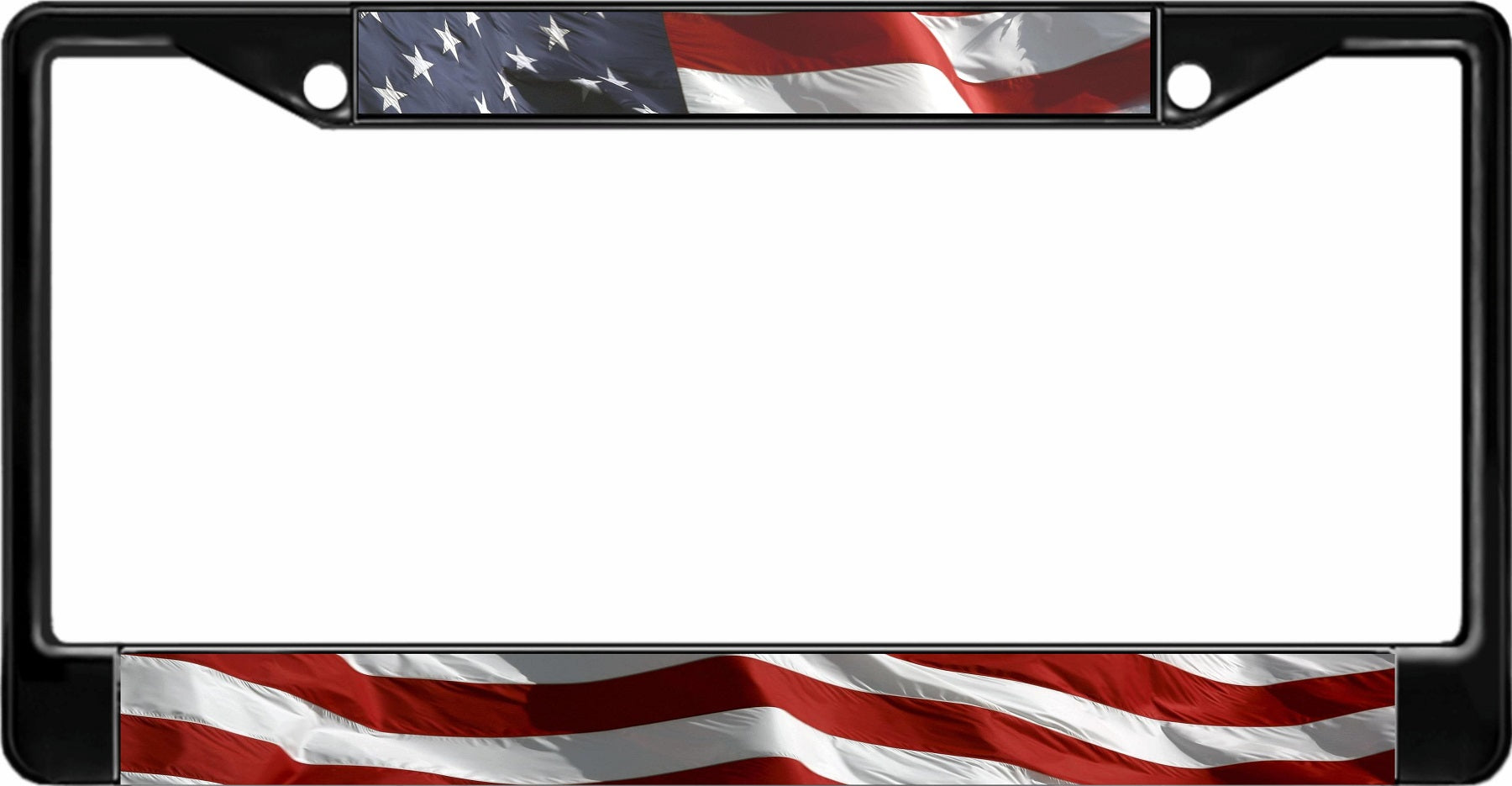 U.S. Flag Black License Plate Frame