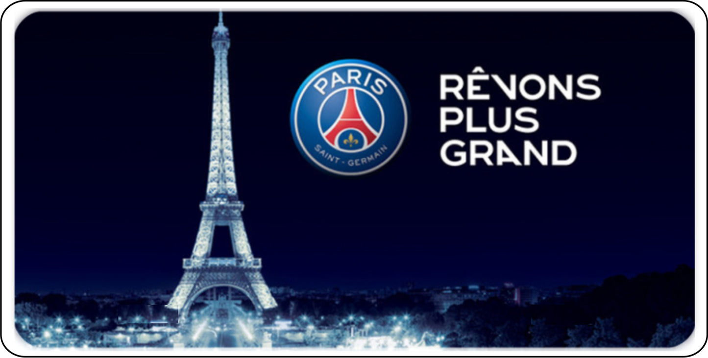 Paris Saint Germain Eiffel Tower Soccer Photo License Plate