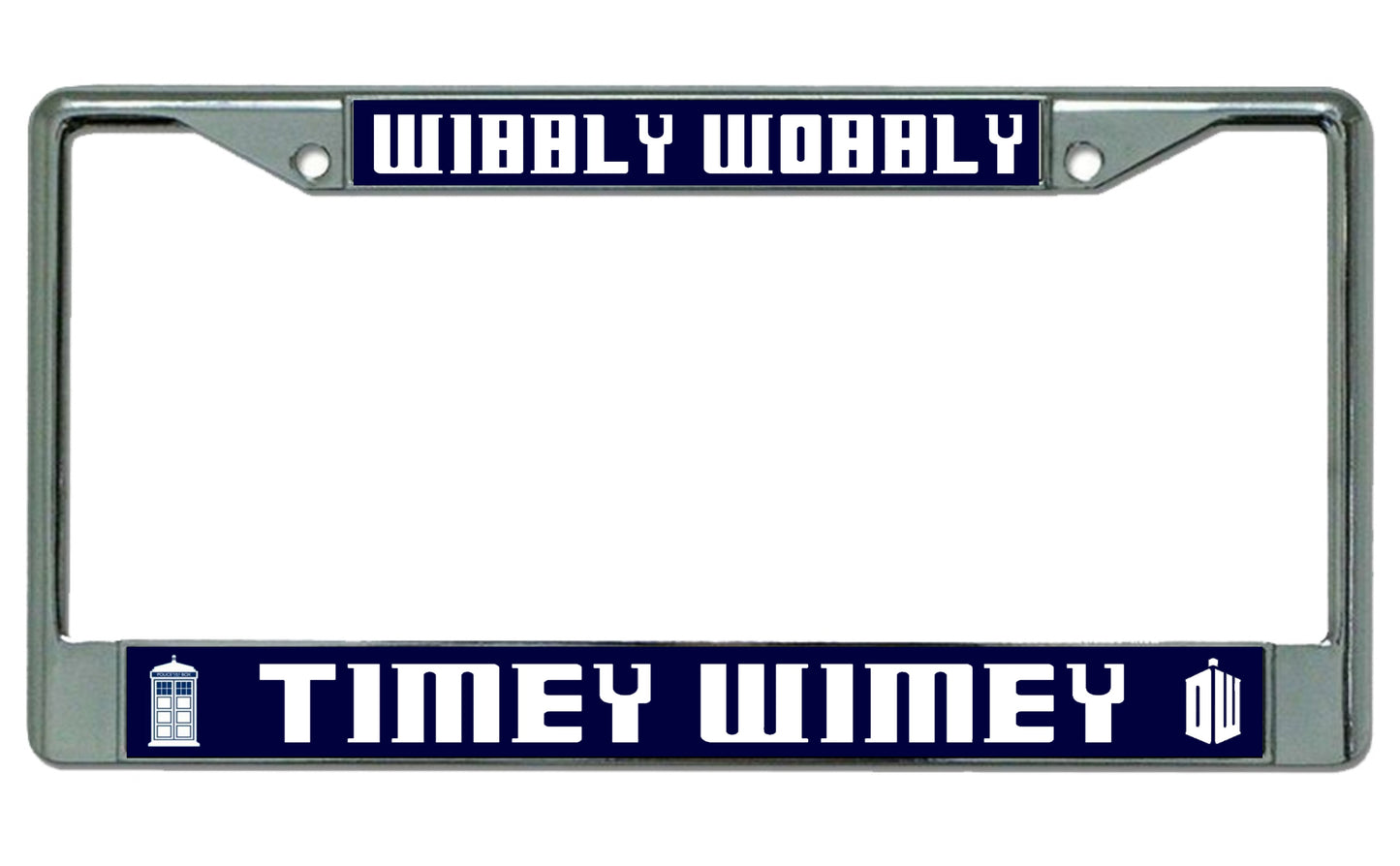 Wibbly Wobbly Timey Wimey Dr. Who Photo License Plate Frame